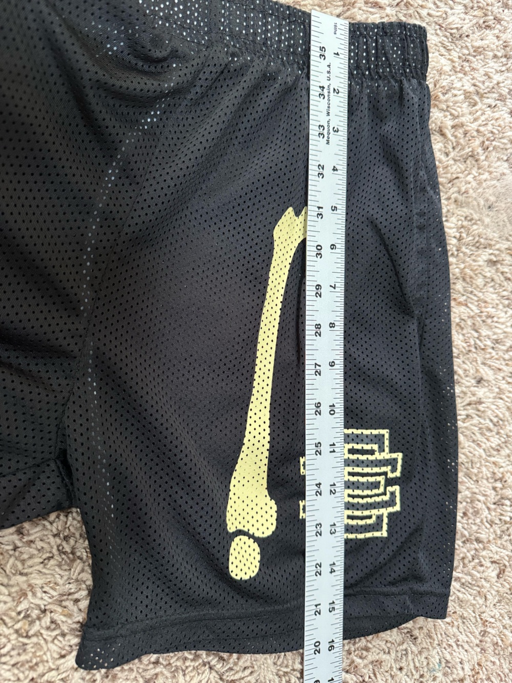 Eric Emanuel EE Basic Short 'Black Bones' Mesh Basketball Shorts (M) like new - Picture 7 of 8